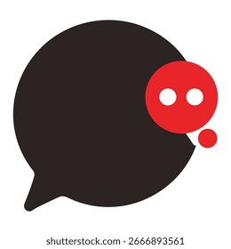 Bolha de bate-papo com robô face símbolo de notificação isolado no fundo branco