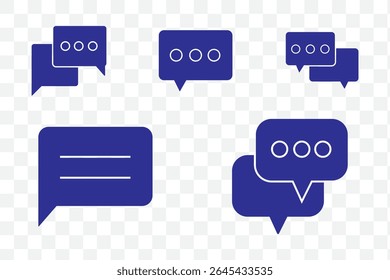 Chat bubble set outline vector isolated on white background. Chat icon. Line chat icons for flat design. Talk baloon icons. Chat speech bubble.