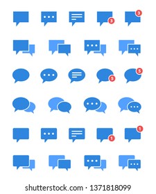 chat bubble set, speech and message icons