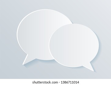 Chat bubble sign. Communication concept. Paper style. Vector illustration