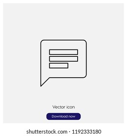 Chat bubble sign icon in trendy flat style isolated on grey background, modern symbol vector illustration for web