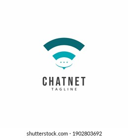 Chat Bubble Signal Network Wifi Logo Vector Template suitable for technology and internet company business