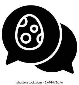 silueta de burbuja de chat, icono de Glifo Negro.