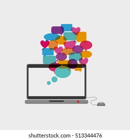 Chat bubble social media icon vector illustration graphic design