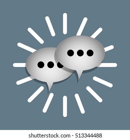 Chat bubble social media icon vector illustration graphic design