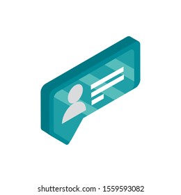 chat bubble social media isometric icon vector illustration