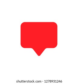 Chat bubble, social media notification, like, follow, comment flat icon.