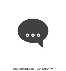 Chat bubble solid glyph icon. A speech bubble vector icon representing communication or messaging. This solid icon is a glyph symbol for apps and conversation tools.