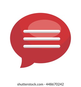 Chat bubble speak box isolated flat icon, vector illustration graphic design.