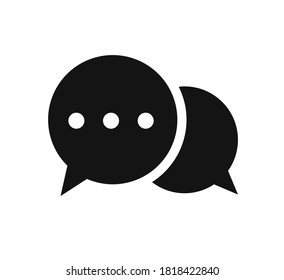 Chat bubble speech communication icon isolated black color - stock vector