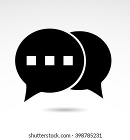 Chat, bubble speech icon on white background. Vector art.