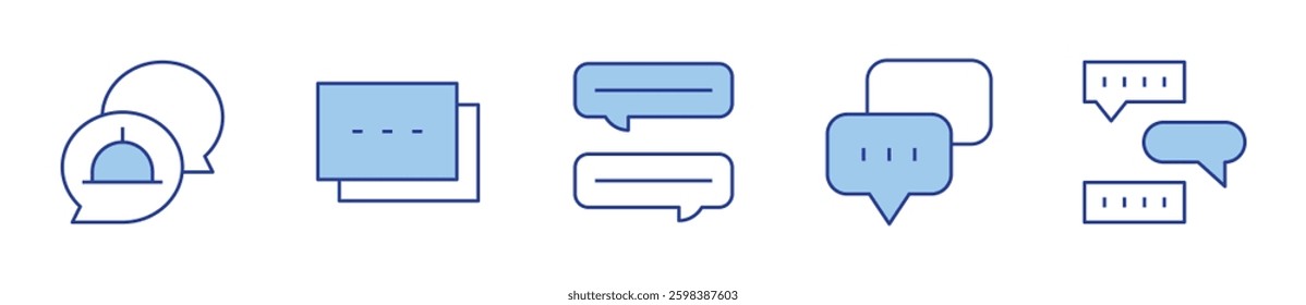 chat, chat bubble, speech bubble. Chat Icon vector illustration. Line Duotone style. Editable stroke.