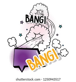 chat bubble with stars and bang patch message