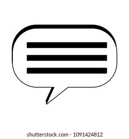 Chat bubble symbol in black and white colors