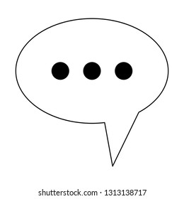 chat bubble symbol black and white