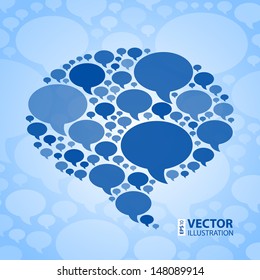 Chat bubble symbol on light blue background. RGB EPS 10 vector illustration