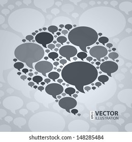 Chat bubble symbol on light grey background. RGB EPS 10 vector illustration