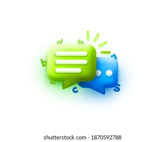 Chat bubble. Talk, dialogue, messenger or online support concept. web icon. Vector illustration