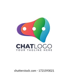 Chat bubble talk for icon app, web logo. colorful illustration vector