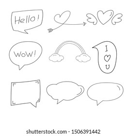 Chat and Bubble talk icons Set on White Background