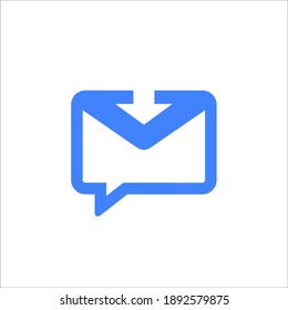 símbolo de charla de chat o burbuja con flechas para el icono del logotipo del mensaje. diseños simples y planos.