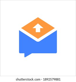 símbolo de charla de chat o burbuja con flechas para el icono del logotipo del mensaje. diseños simples y planos.