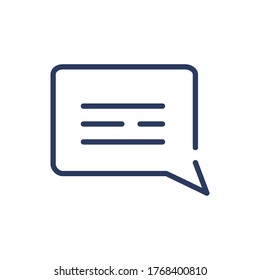 Chat bubble thin line icon. Speech bubble, message, dialog isolated outline sign. Communication, support, online conversation concept. Vector illustration symbol element for web design and apps