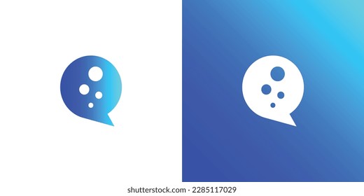 Plantilla de diseño de logotipo de icono de burbuja de charla y trueno