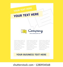 Chat bubble Title Page Design for Company profile ,annual report, presentations, leaflet, Brochure Vector Background