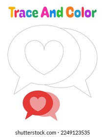 Chat Bubble tracing worksheet for kids