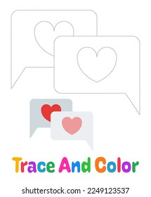 Chat Bubble tracing worksheet for kids