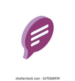 Chat bubble. Vector 3d isometric, color web icon, new flat style. Creative illustration design, graphic idea for infographics.