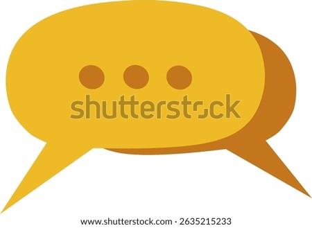 Chat bubble vector icon, Flat yellow chat bubble icon with three dots indicating typing or loading message