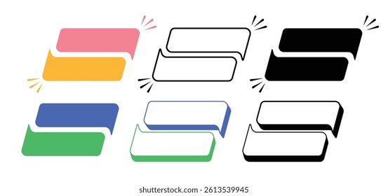 Chat Bubble Vector Icons Set with Transparent Background PNG for Messaging Communication, colorful speech bubble icons set