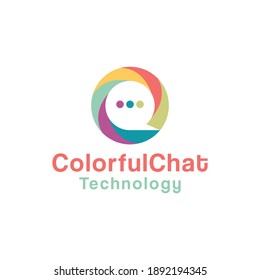 chat bubble vector logo with colorful style