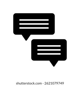 Chat Bubble Vector for Online Messaging and Communication – Speech icon illustration, text app symbol, social media concept. Glyph Icon