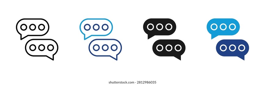 Chat Bubble Web icon with multiple style collection