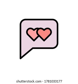 Chat bubble, wedding icon. Simple color with outline vector elements of marriage icons for ui and ux, website or mobile application