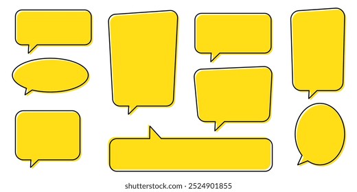 Burbuja de chat en amarillo, burbuja de discurso amarillo, fondo de cita.