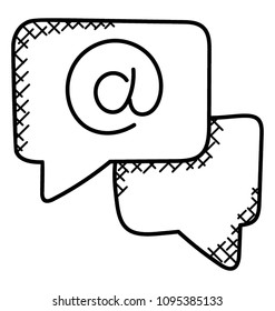 
Chat bubbles with arroba sign defines social media communication concept

