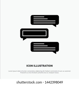 Chat, Bubbles, Comments, Conversations, Talks solid Glyph Icon vector