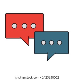 Chat bubbles communication symbol isolated vector illustration graphic design