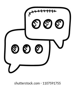 
Chat bubbles doodle icon design for chatting concept
