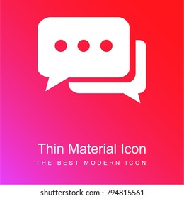 Chat bubbles with ellipsis red and pink gradient material white icon minimal design