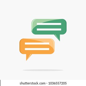 Chat bubbles, flat vector with shadows. Vector illustration.
