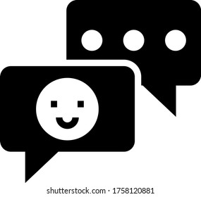 chat, chat bubbles glyph icon isolated on white background 