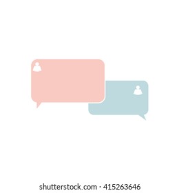 Chat bubbles with human silhouette