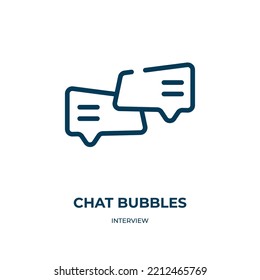 Chat bubbles icon. Linear vector illustration from interview collection. Outline chat bubbles icon vector. Thin line symbol for use on web and mobile apps, logo, print media.