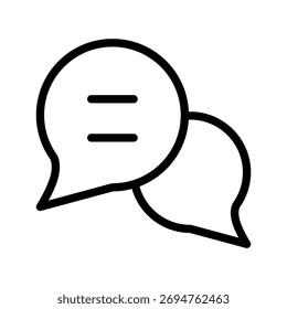 Chat bubbles icon, messaging conversation outline