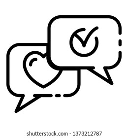 Chat bubbles icon. Outline chat bubbles vector icon for web design isolated on white background
